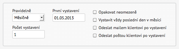 Nastavení parametrů opakování Nastavení parametrů opakování