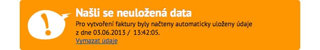 Načtení nebo smazání uložených údajů Automatické ukládání