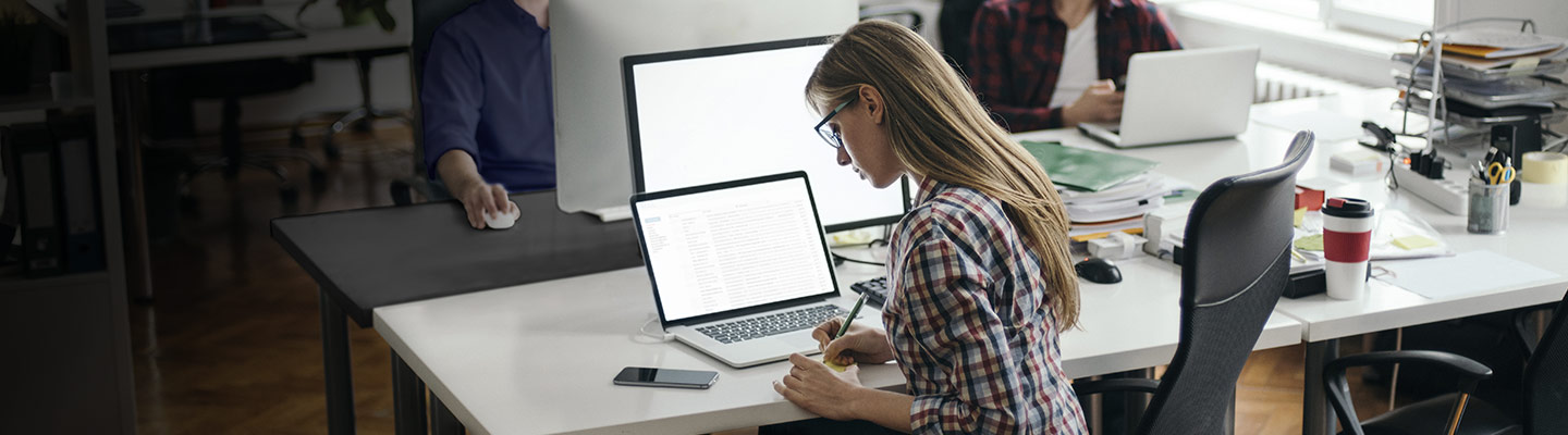 Business woman owner working in an open office