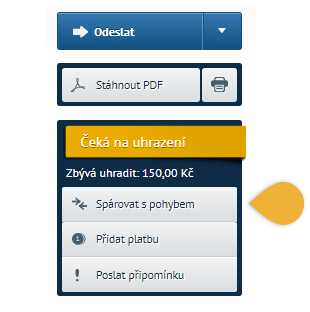 tlacitko Sparovat s pohybem