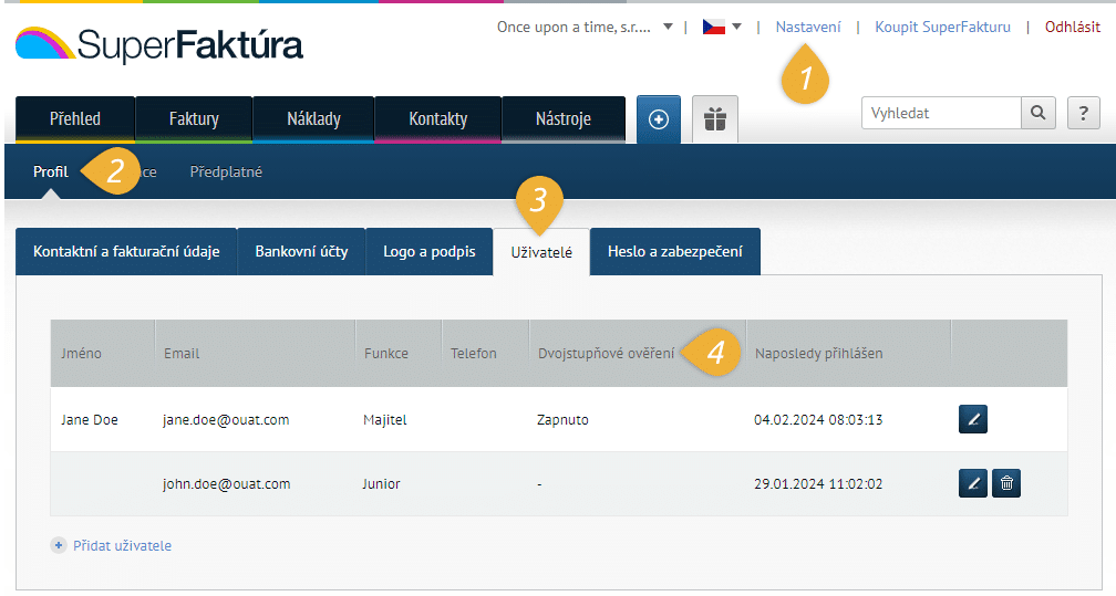 uzivatele dvoustupnove overeni